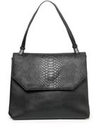 Mango Snake-Finish Flap Bag - Lyst