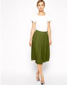 Asos Knife Pleat Midi Skirt - Lyst