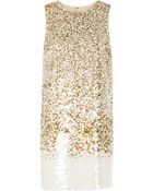 Oscar de la Renta Sequined Silk Dress - Lyst