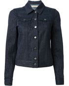 Christopher Kane Snakeskin Print Denim Jacket - Lyst