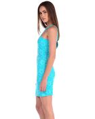 Donna Mizani Passion Lace Yoke Cut Out Dress Aqua - Lyst
