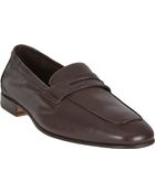 Doucal's Apron-Toe Penny Loafers - Lyst