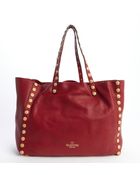 Valentino Scarlet Leather Studded Tote Bag - Lyst