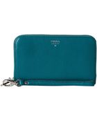 Fossil Sydney Zip Phone Wallet - Lyst