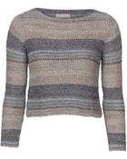 Stefanel Patterned Stitch Sweater - Lyst