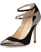 Oscar de la Renta Sisi Suede Leather Pump - Lyst