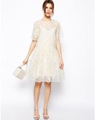 Asos Tall Premium Lace Smock Dress - Lyst