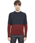 Dolce & Gabbana Color Block Ribbed Wool Sweater - Lyst