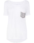 Karen Millen Fringed Pocket Tshirt - Lyst