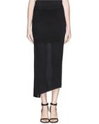 Helmut Lang Asymmetric Wrap Jersey Skirt - Lyst