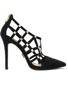 Michael Kors Agnes Cutout Studded Suede Pump - Lyst