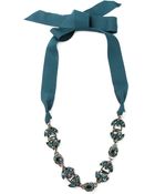 Lanvin Crystal Ribbon Necklace - Lyst