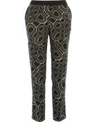 River Island Khaki 60S Print Cigarette Pants - Lyst
