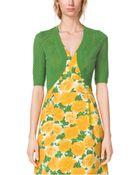 Michael Kors Cotton And Cashmere Pointelle Shrug - Lyst
