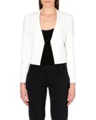 Hugo Boss Collarless Open-front Stretch-crepe Jacket - Lyst