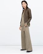 Zara Tab Collar Leather Jacket - Lyst