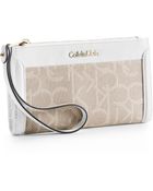 Calvin Klein Eliza Logo Jacquard Wallet Wristlet - Lyst