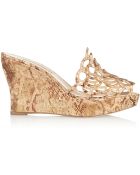 Oscar de la Renta Virma Printed Cork Wedge Sandals - Lyst