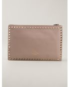 Valentino Large 'Rockstud' Clutch - Lyst