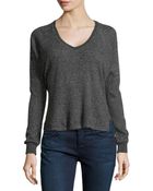 Velvet By Graham & Spencer Metallic Raglan Waffle Knit Top - Lyst