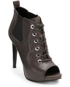 Nine West Elekra Lace-Up Peep Toe Ankle Boots - Lyst