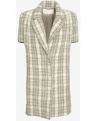Yigal Azrouel Sweater Sleeve Plaid Coat - Lyst