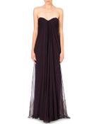 Alexander McQueen Draped Silk-chiffon Gown - Lyst