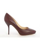 Jimmy Choo Bordeaux Leather Platform Pointed Toe Pumps - Lyst