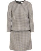 Bouchra Jarrar Sherlock Patent-Trimmed Wool-Tweed Mini Dress - Lyst