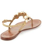 Tory Burch Jameson Embellished Thong Sandal - Lyst