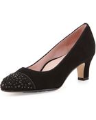 Taryn Rose Trulie Crystal-Toe Suede Pump - Lyst