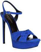 Saint Laurent Bianca Suede Sandal 106 - Lyst