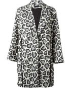 Diane von Furstenberg 'Vivienne' Leopard Print Coat - Lyst