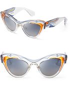 Miu Miu Transparent Cat Eye Sunglasses - Lyst