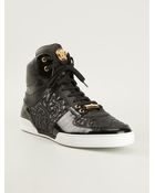 Versace Embossed Paisley Hi-Top Sneakers - Lyst