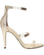 Tamara Mellon 105Mm Metallic Leather Sandals - Lyst