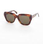 Celine Brown Tortoise Thick Square 'Cocoon' Sunglasses - Lyst