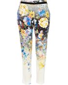 River Island Blue Ombre Floral Print Trousers - Lyst