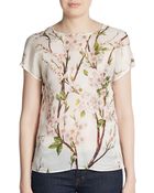 Dolce & Gabbana Blossom Print Silk Top - Lyst