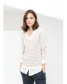 Mango V-Neck Striped Sweater - Lyst
