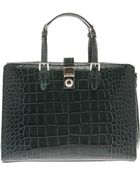 Giorgio Armani "Ginevra" Medium Size Printed Leather Top Handle Bag - Lyst