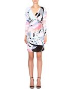 Emilio Pucci Ruched Printed Dress - Lyst