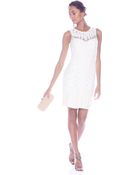 Rachel Gilbert Beaded Silk Cocktail Dress - Lyst