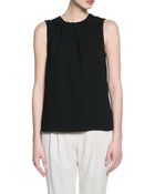 Mango Pleated Neck Crepe Blouse - Lyst