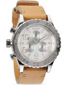 Nixon The 42-20 Chrono Leather Strap Watch, 48Mm - Lyst