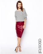Asos Tall Pencil Skirt In Leather Look - Lyst