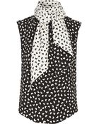 Oscar de la Renta Printed Stretch-silk Top - Lyst