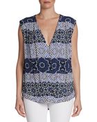 Sam & Lavi Sleeveless Mixed-Print Top - Lyst