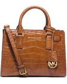 Michael Kors Dillon Small Embossed-Leather Satchel - Lyst