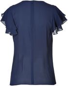 Michael Kors Short Sleeve Silk Blouse - Lyst
